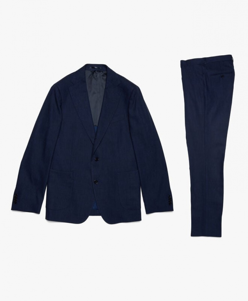 Blue Brooks Brothers Virgin Wool-Blend Men Suits | AUP-274186