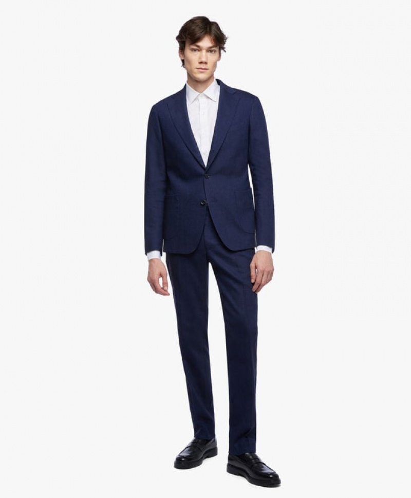 Blue Brooks Brothers Virgin Wool-Blend Men Suits | AUP-274186