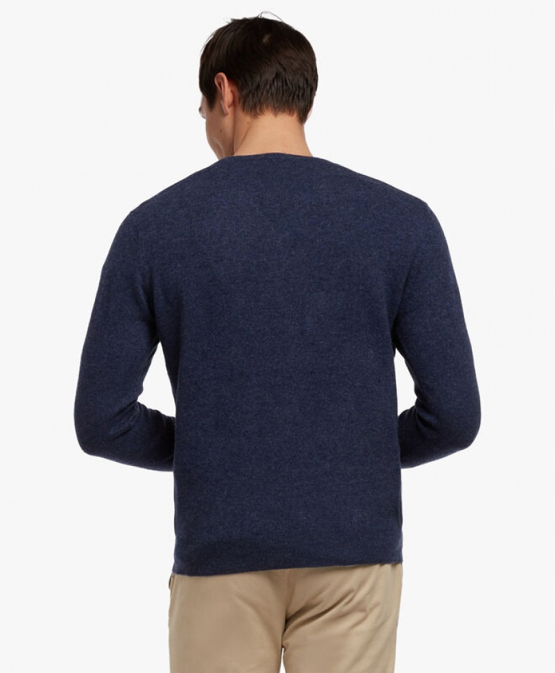 Blue Brooks Brothers Wool and Cashmere V-Neck Men Sweaters | OYD-921703