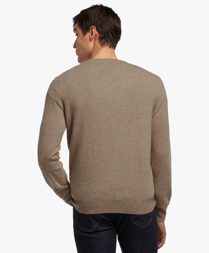 Brown Brooks Brothers Cashmere Crew-Neck Men Sweaters | MKB-728963