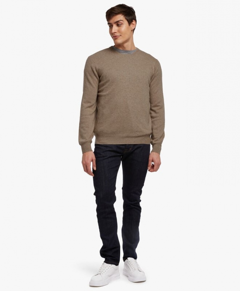 Brown Brooks Brothers Cashmere Crew-Neck Men Sweaters | MKB-728963