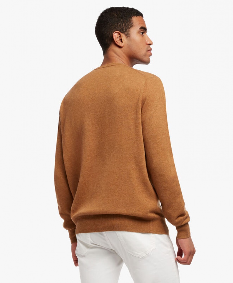 Brown Brooks Brothers Lambswool Crew-Neck Men Sweaters | IZP-345187