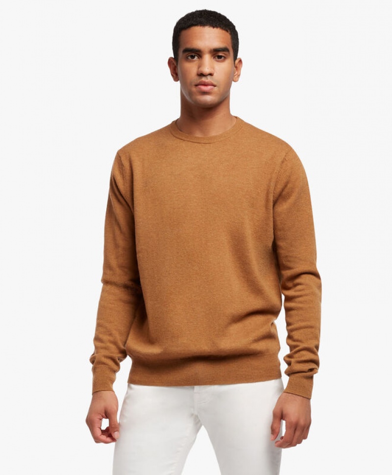 Brown Brooks Brothers Lambswool Crew-Neck Men Sweaters | IZP-345187