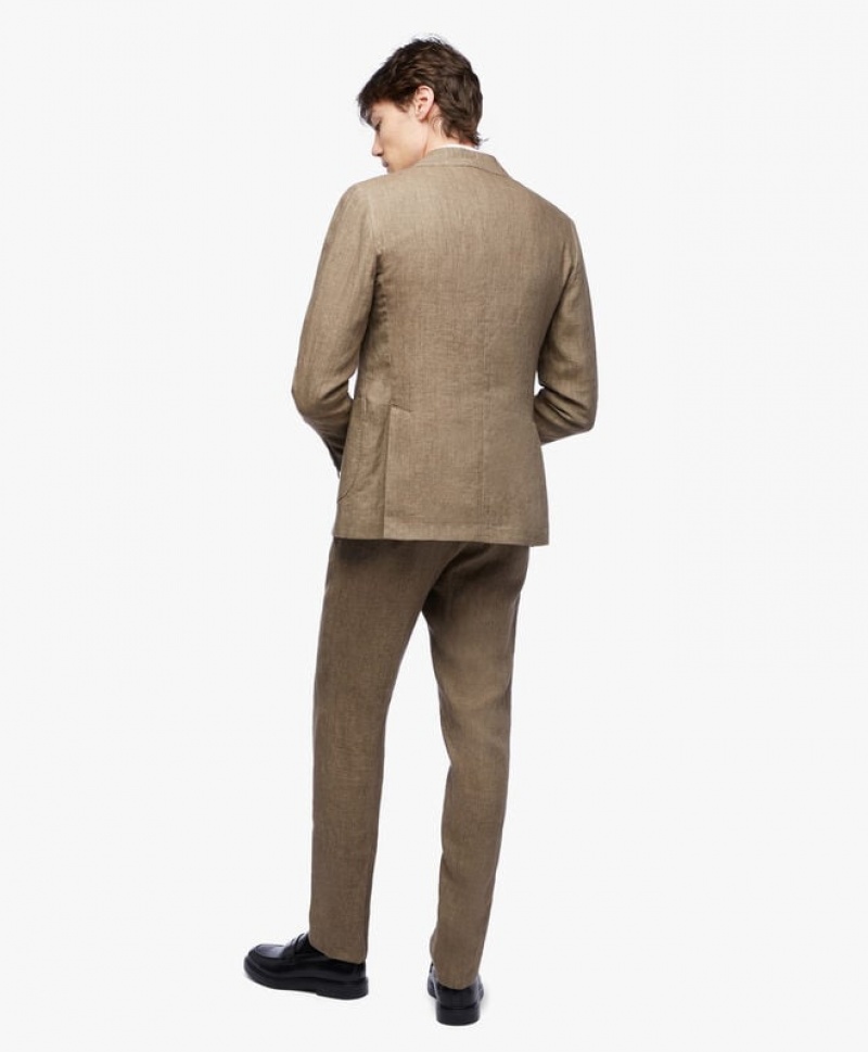 Brown Brooks Brothers Linen Men Suits | NCL-837250