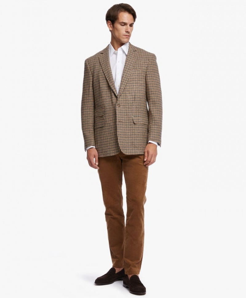 Brown Brooks Brothers Milano Slim-Fit, Corduroy Men Casual Pants | HRT-956720