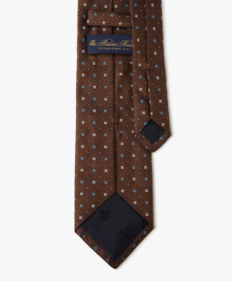 Brown Brooks Brothers Silk Diamond Men Ties | QXD-105964