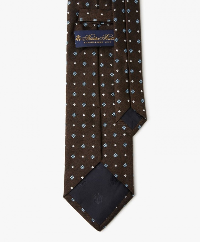 Brown Brooks Brothers Silk Flower Men Ties | GHR-234179