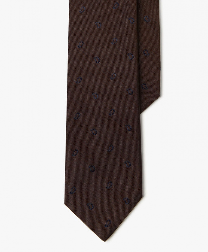 Brown Brooks Brothers Silk Paisley Men Ties | GMQ-978263