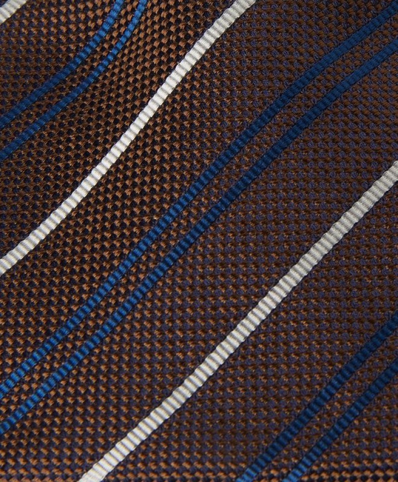 Brown Brooks Brothers Silk Regimental Men Ties | LYJ-864971