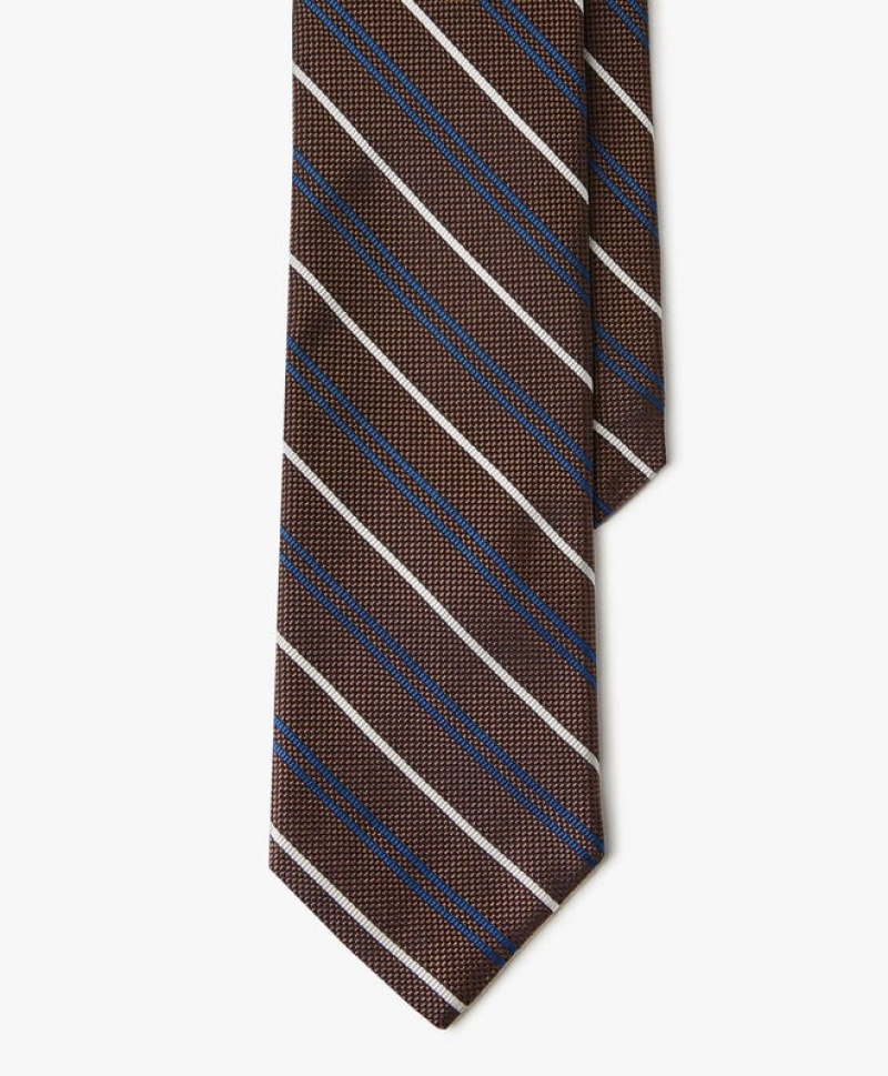 Brown Brooks Brothers Silk Regimental Men Ties | LYJ-864971