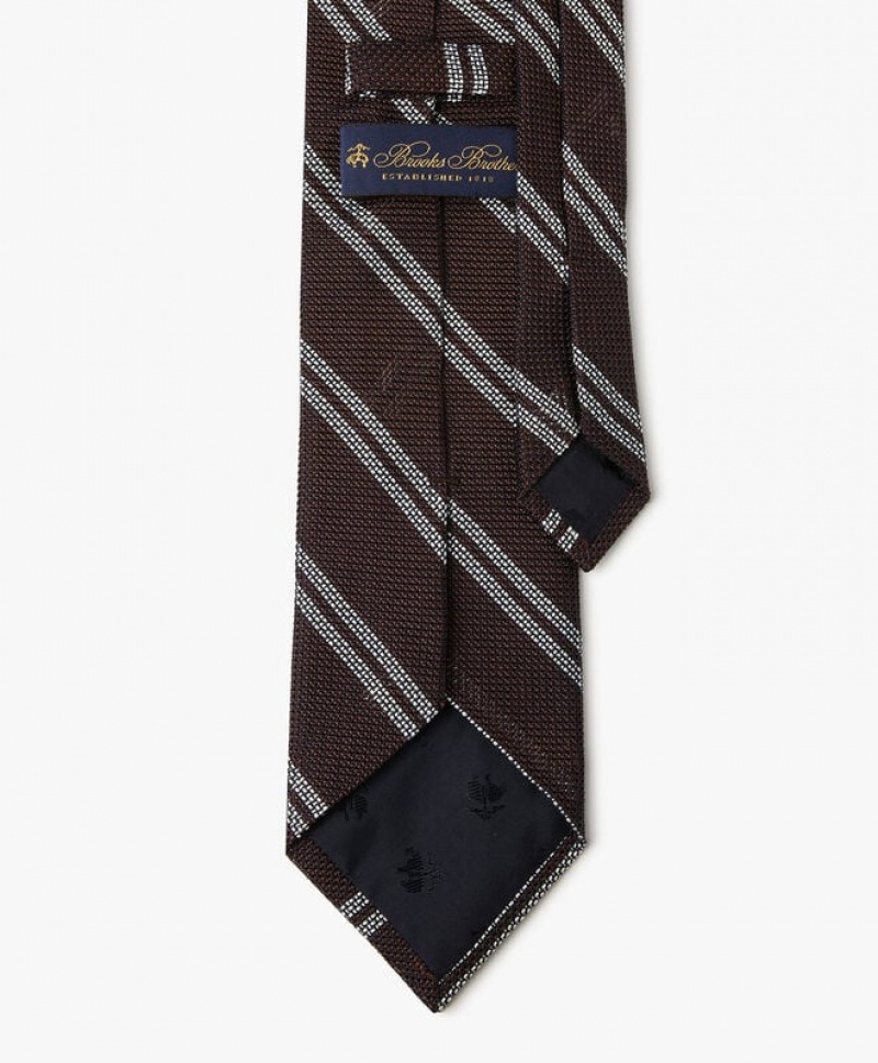 Brown Brooks Brothers Silk Regimental Men Ties | AZY-517289