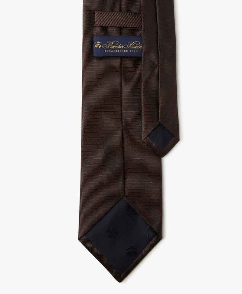 Brown Brooks Brothers Silk Solid Men Ties | VND-428359