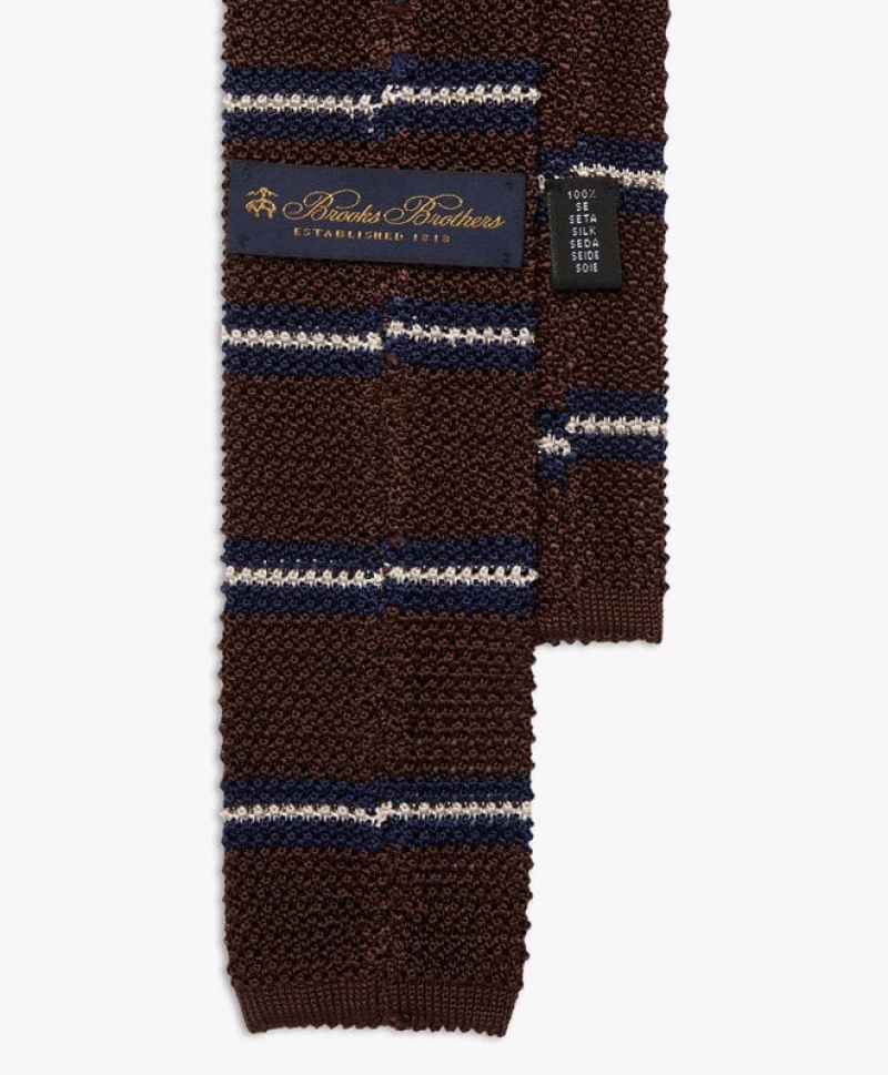 Brown Brooks Brothers Striped Knitted Men Ties | ZPN-184523