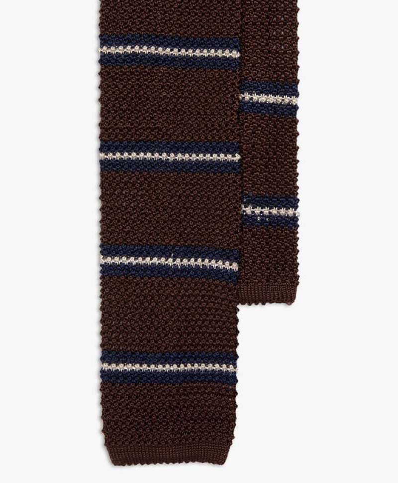 Brown Brooks Brothers Striped Knitted Men Ties | ZPN-184523