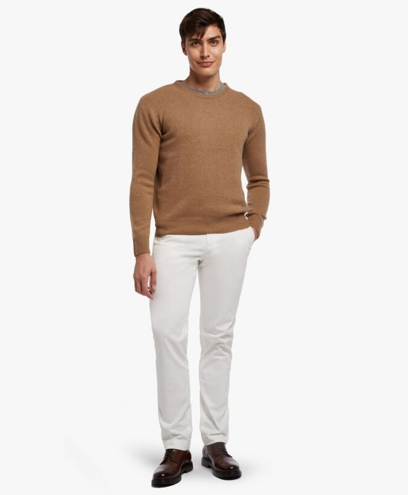 Brown Brooks Brothers Wool and Cashmere Crew-Neck Men Sweaters | TBV-401593