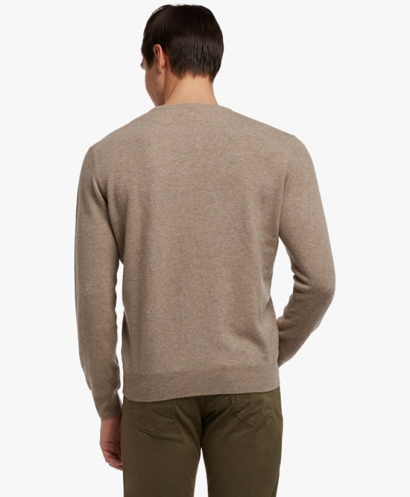 Brown Brooks Brothers Wool and Cashmere Crew-Neck Men Sweaters | KJQ-592130