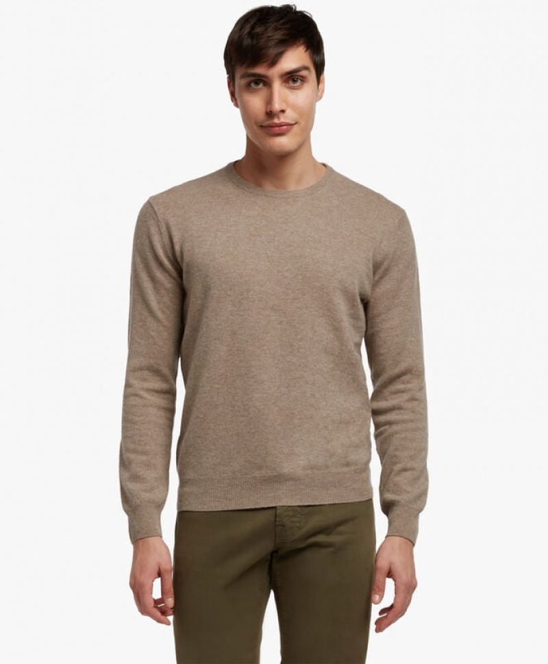 Brown Brooks Brothers Wool and Cashmere Crew-Neck Men Sweaters | KJQ-592130