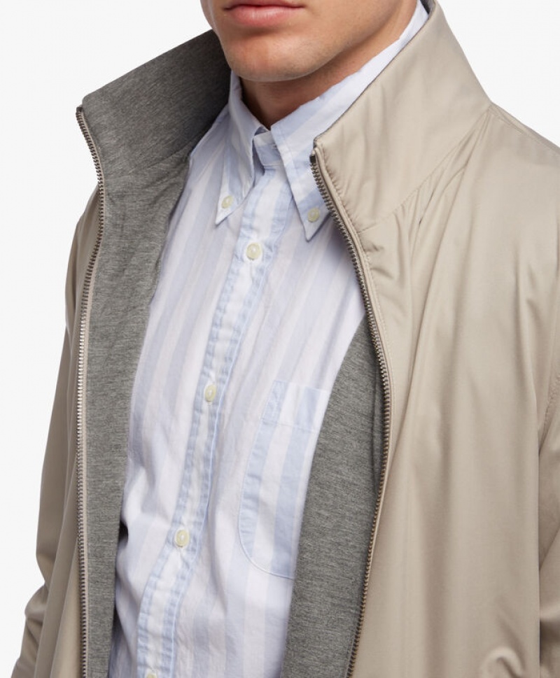 Brown / Beige Brooks Brothers Reversible Blouson Men Jackets | VOY-195340