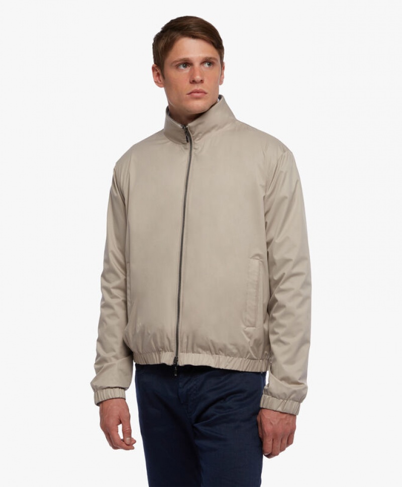 Brown / Beige Brooks Brothers Reversible Blouson Men Jackets | VOY-195340