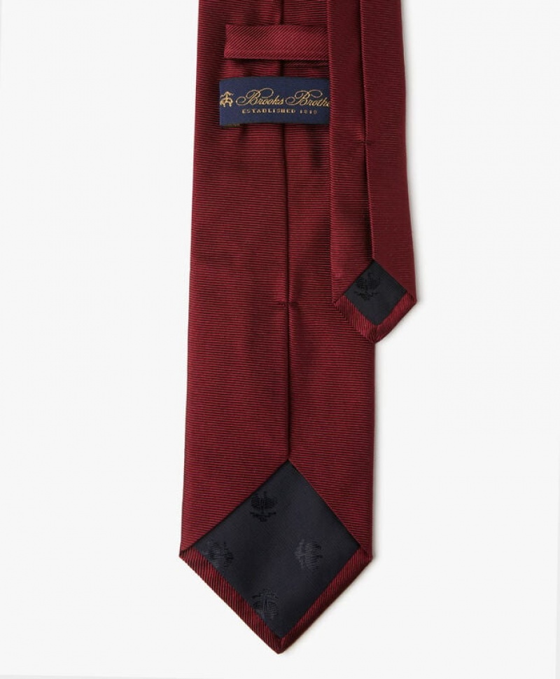 Burgundy Brooks Brothers Silk Solid Men Ties | RGC-324981