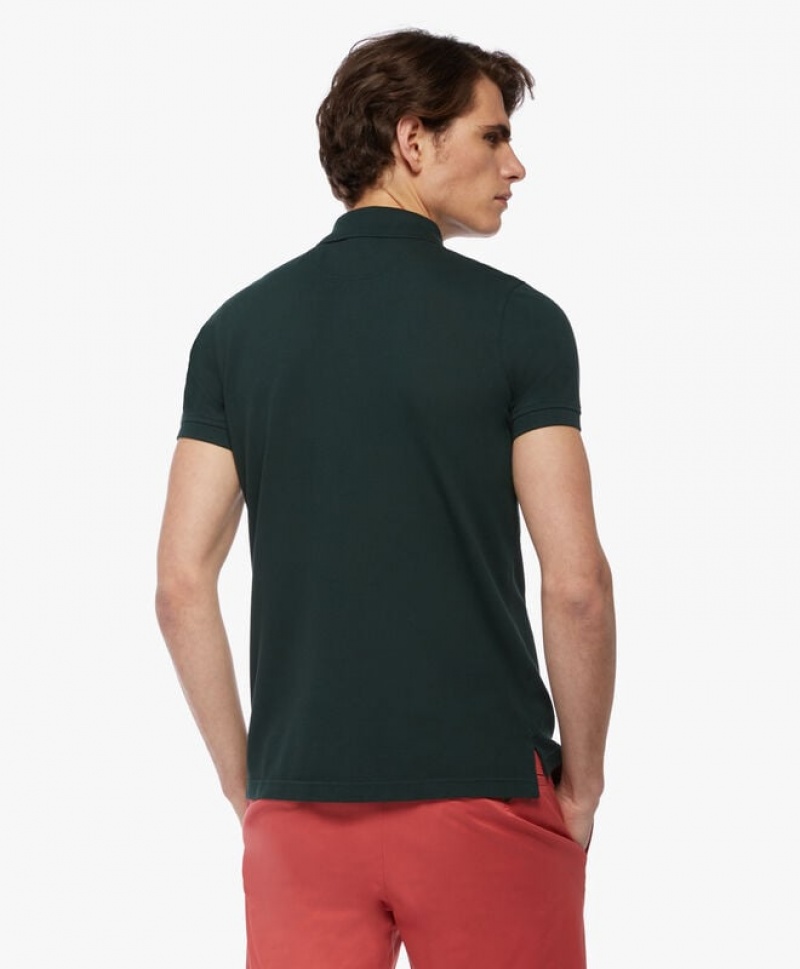 Dark Green Brooks Brothers Golden Fleece Slim Fit Stretch Supima Men Polo | WLA-098635