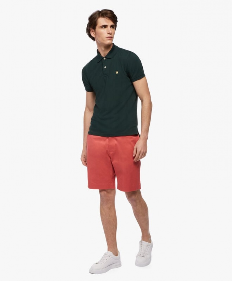 Dark Green Brooks Brothers Golden Fleece Slim Fit Stretch Supima Men Polo | WLA-098635