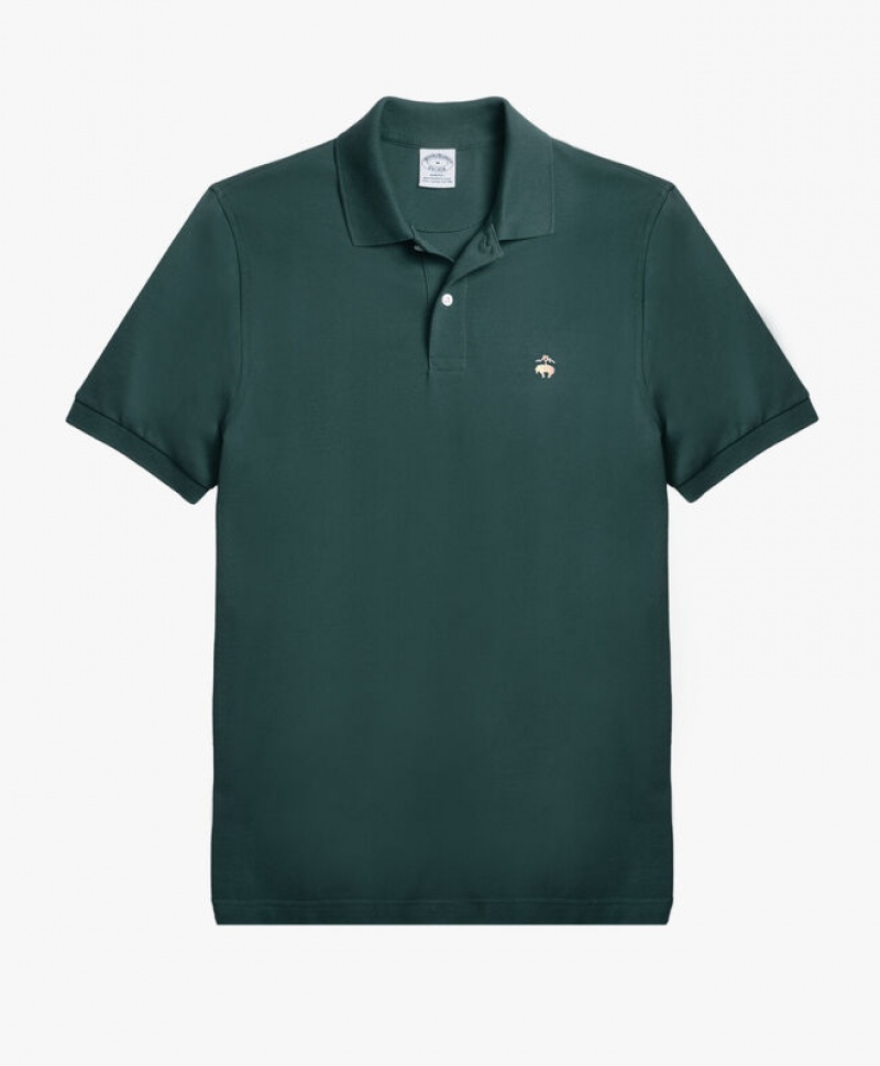 Dark Green Brooks Brothers Golden Fleece Slim Fit Stretch Supima Men Polo | WLA-098635