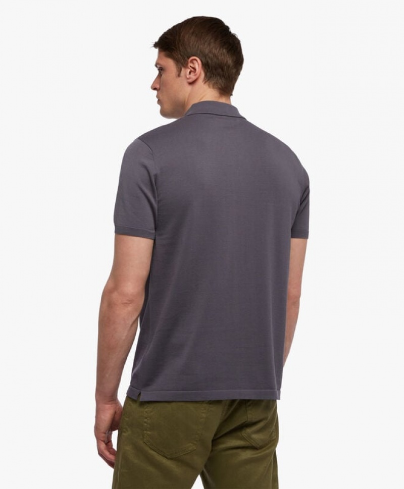 Dark Grey Brooks Brothers Cotton Men Polo | OMG-169043