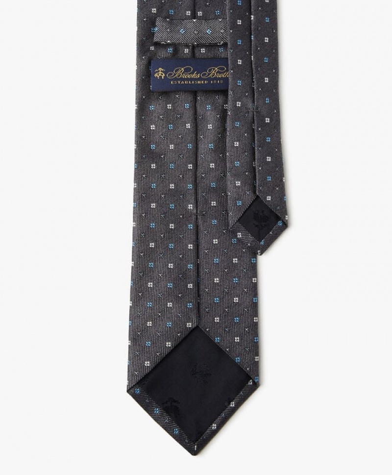 Dark Grey Brooks Brothers Silk Diamond Men Ties | ZML-624870