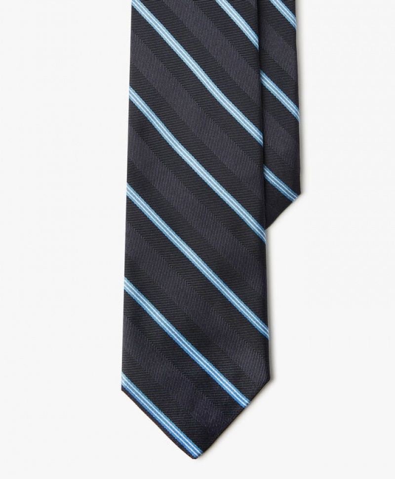 Dark Grey Brooks Brothers Silk Regimental Men Ties | MWN-380726