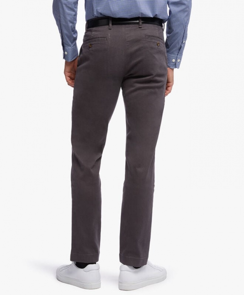 Dark Grey Brooks Brothers Soho Extra-slim Fit Cotton Brushed Chino Men Casual Pants | LWR-916452