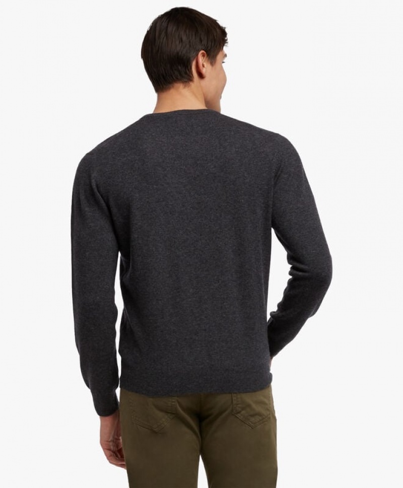 Dark Grey Brooks Brothers Wool and Cashmere Crew-Neck Men Sweaters | NOY-543619