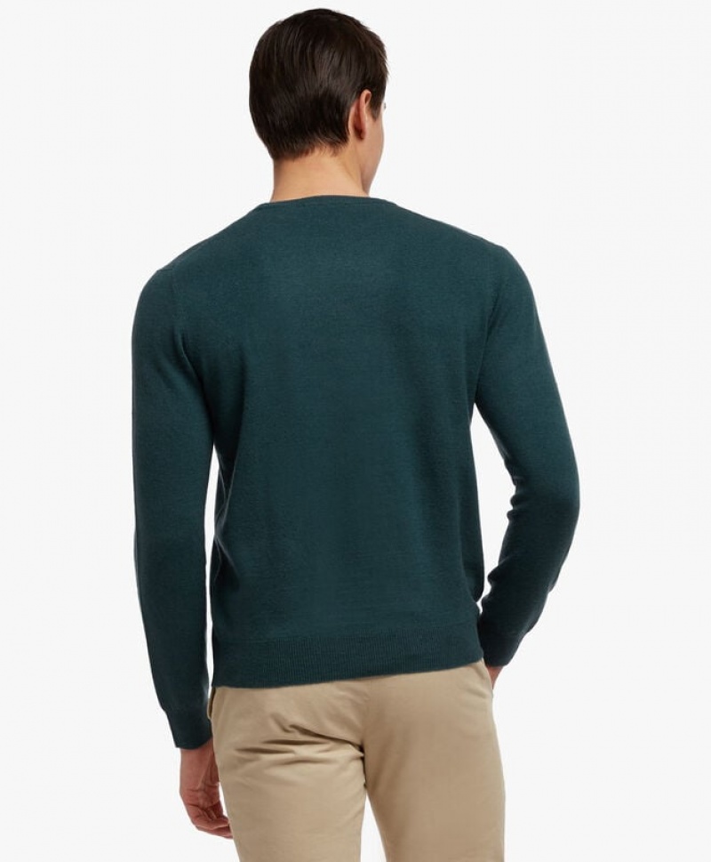 Green Brooks Brothers Cashmere Crew-Neck Men Sweaters | FWO-980325