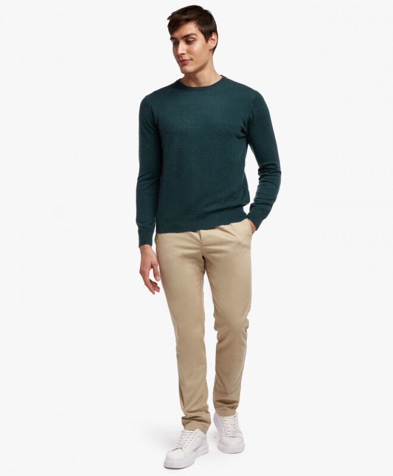 Green Brooks Brothers Cashmere Crew-Neck Men Sweaters | FWO-980325