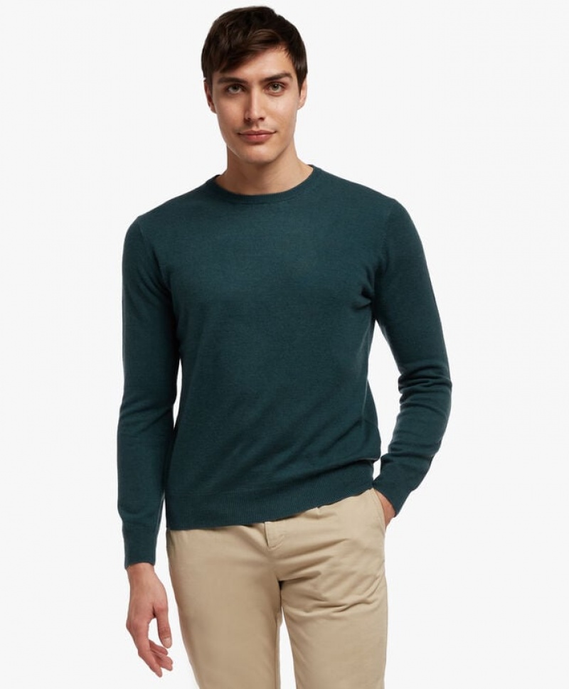 Green Brooks Brothers Cashmere Crew-Neck Men Sweaters | FWO-980325