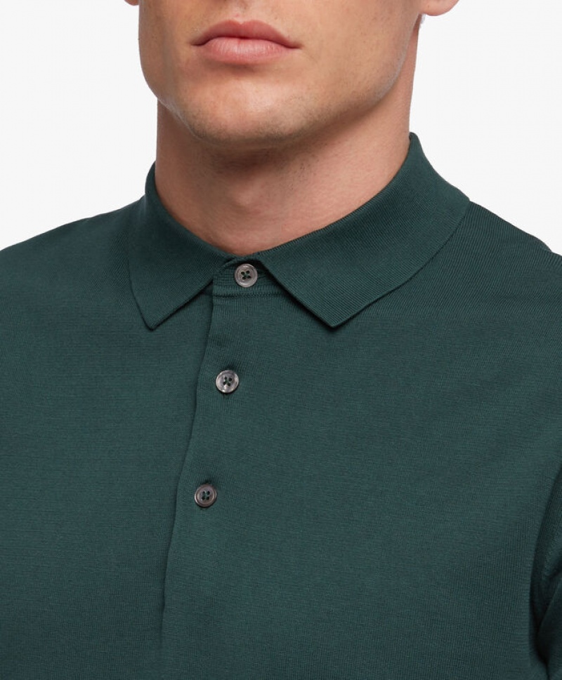 Green Brooks Brothers Cotton Men Polo | JIZ-046792