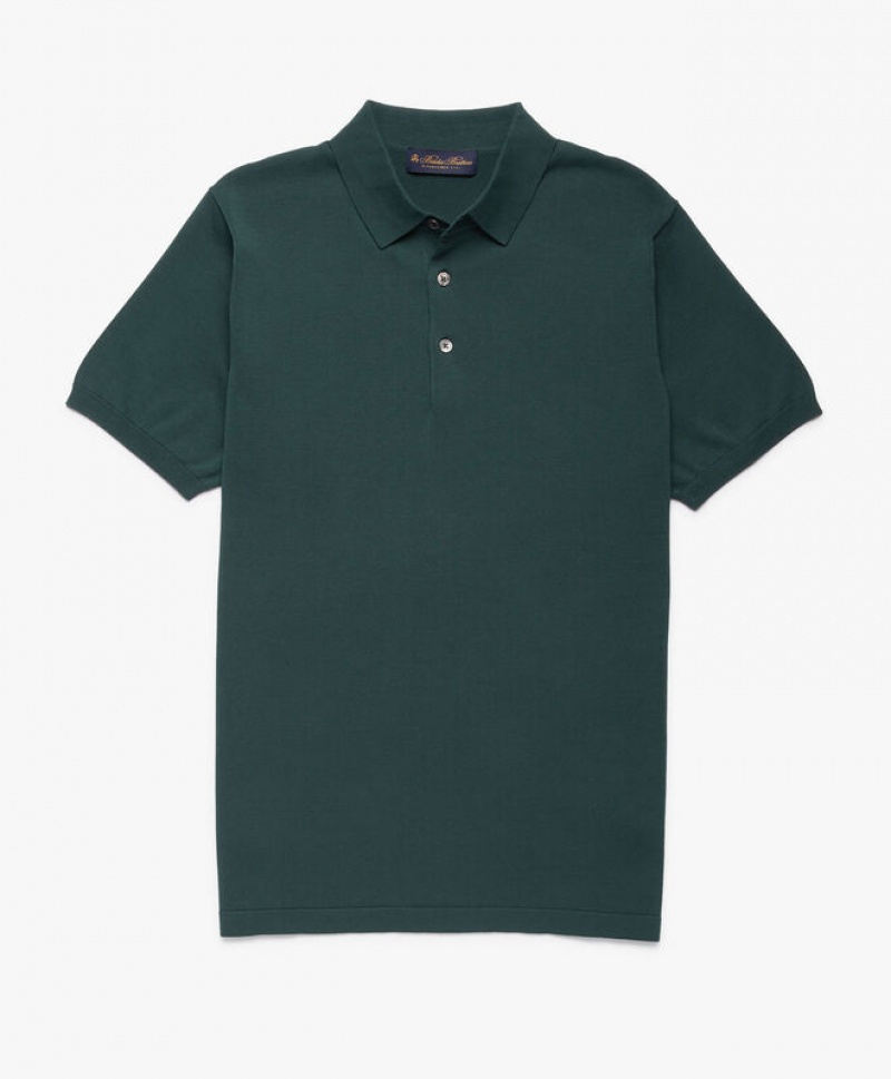 Green Brooks Brothers Cotton Men Polo | JIZ-046792