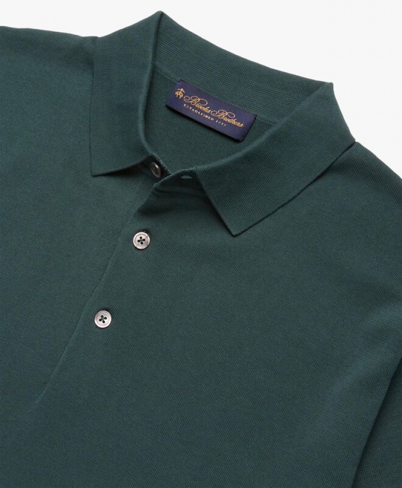 Green Brooks Brothers Cotton Men Polo | JIZ-046792