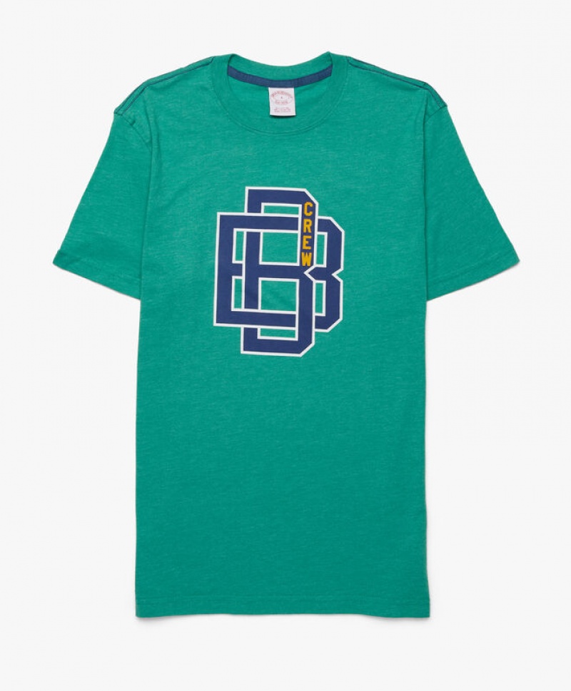 Green Brooks Brothers Graphic Men T-shirts | UTR-569421