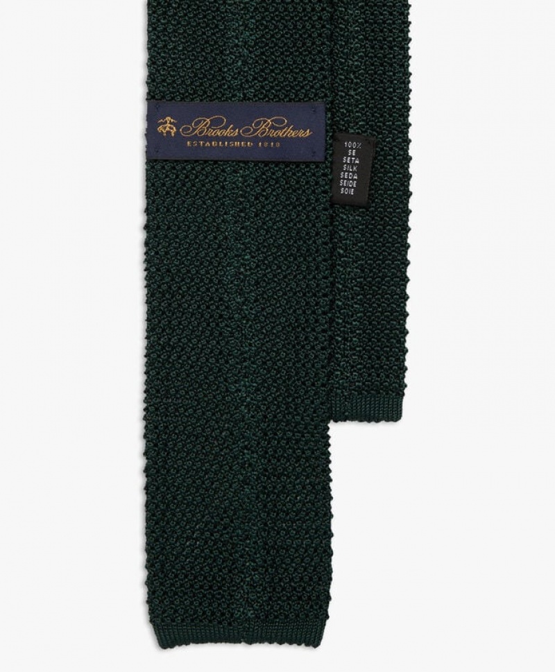 Green Brooks Brothers Knitted with Logo Men Ties | TRS-289074