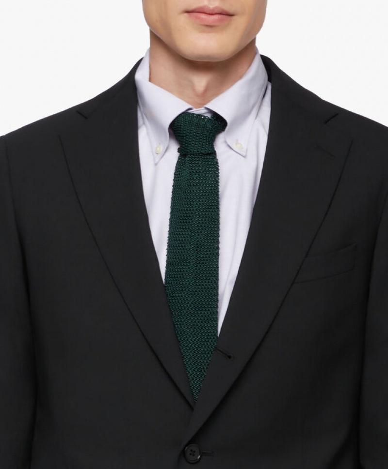 Green Brooks Brothers Knitted with Logo Men Ties | TRS-289074