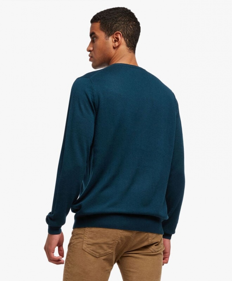 Green Brooks Brothers Lambswool Crew-Neck Men Sweaters | TPK-935207