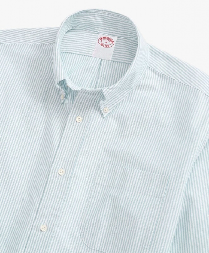 Green Brooks Brothers Original Button-Down Striped Oxford Men Shirts | HGM-453896