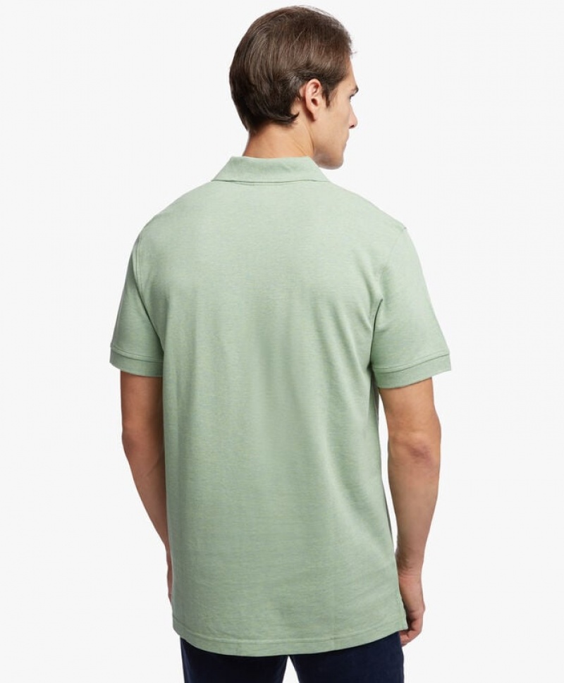 Green Brooks Brothers Slim-fit Sleeves Pique Men Polo | UKQ-860394