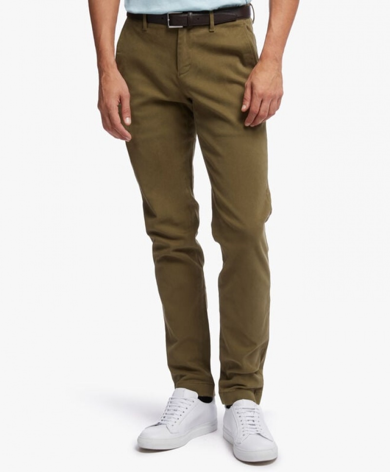 Green Brooks Brothers Soho Extra-slim Fit Cotton Brushed Chino Men Casual Pants | EMZ-132087