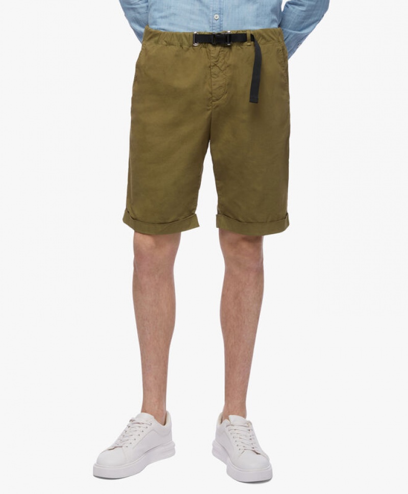 Green Brooks Brothers Stretch Cotton Bermudas Men Shorts | MWN-768359