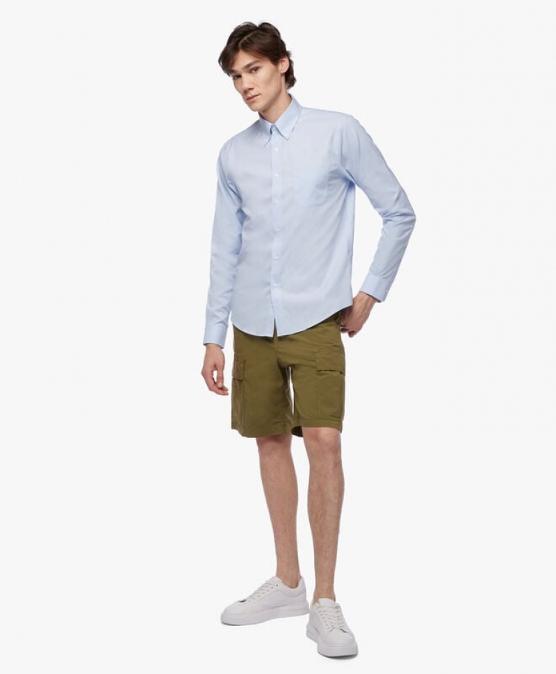 Green Brooks Brothers Stretch Cotton Cargos Men Shorts | CZS-873612