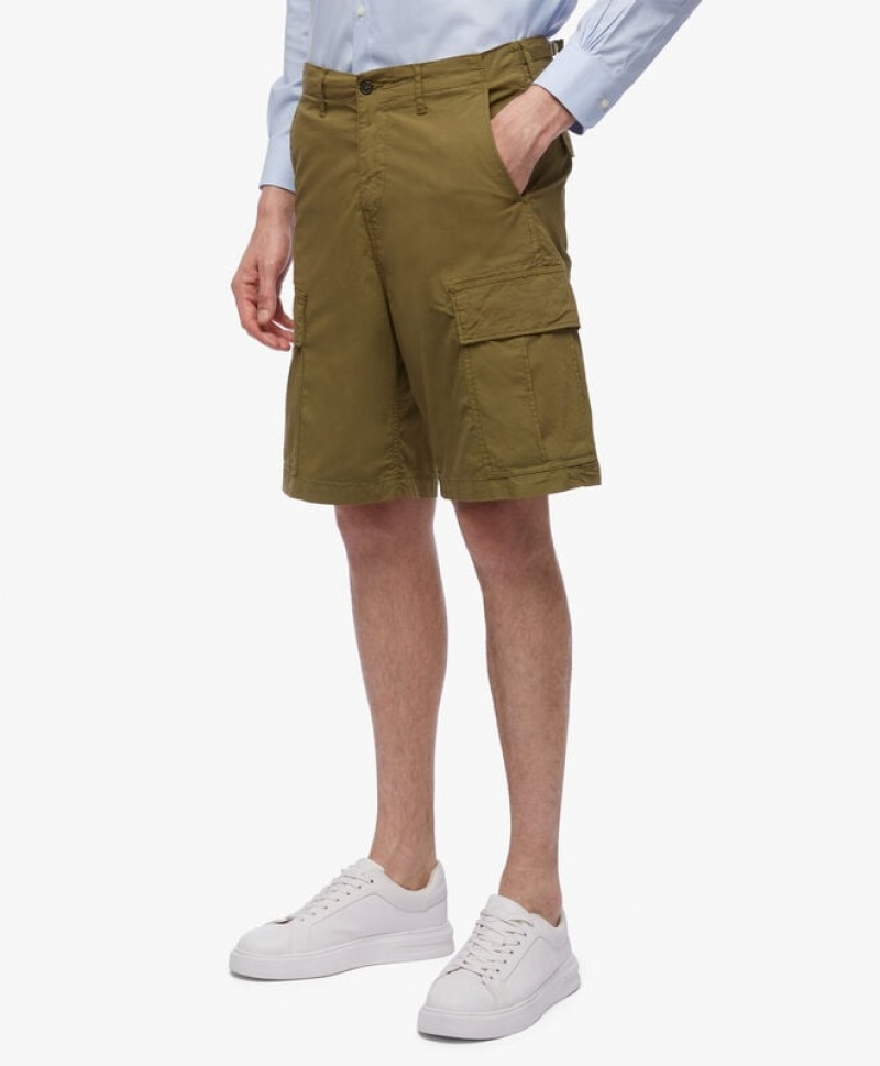 Green Brooks Brothers Stretch Cotton Cargos Men Shorts | CZS-873612