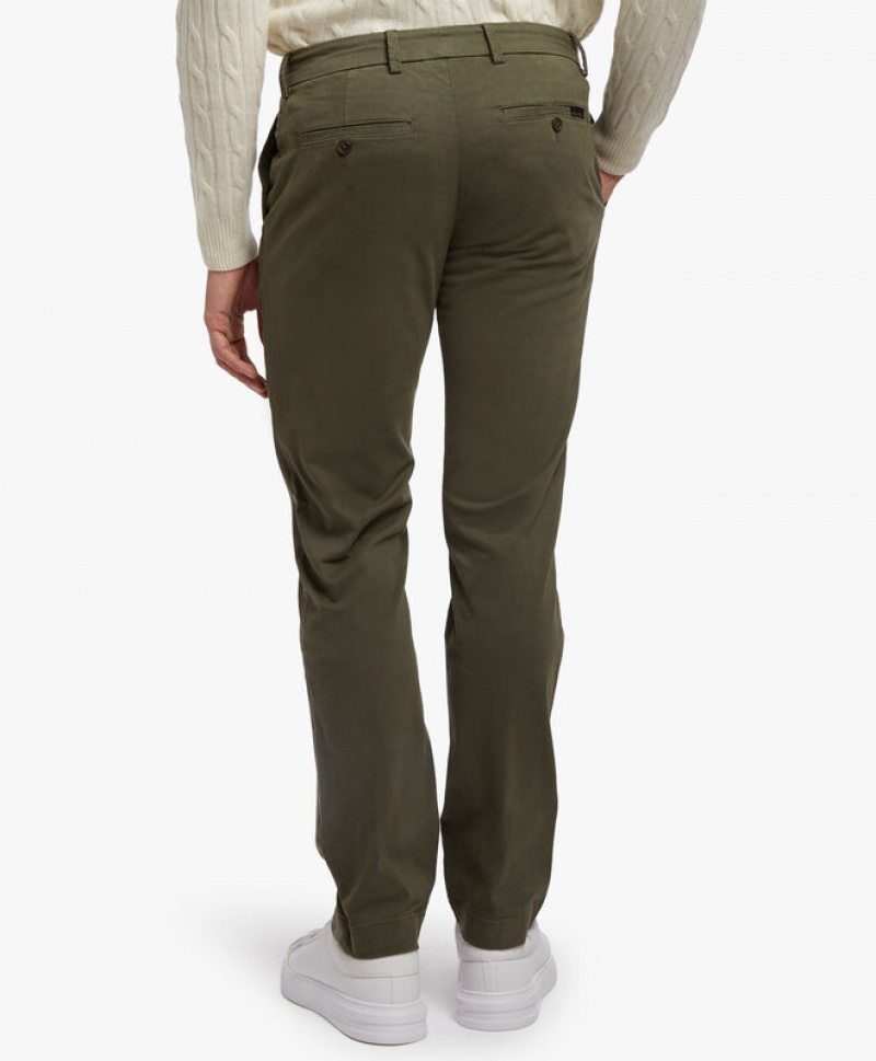 Green Brooks Brothers Stretch Cotton Chinos Men Casual Pants | VIS-127980