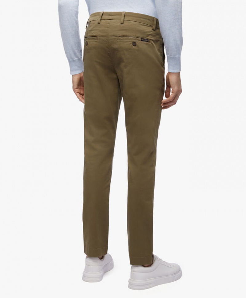 Green Brooks Brothers Stretch Cotton Chinos Men Casual Pants | FSR-342189